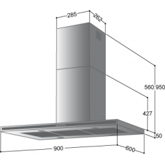 La Germania Isola I5 90 Απορροφητήρας Νησίδα 90cm Μαύρος La Germania Isola I5 90 Απορροφητήρας Νησίδα 90cm Μαύρος